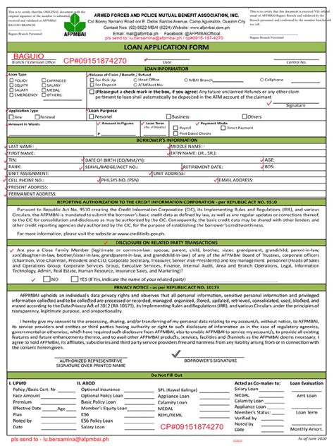 pafcpic loan|afpslai salary loan form.